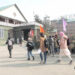 SRINAGAR, FEB 15 (UNI):- Students jubilant after reopening of Degree colleges in Kashmir division on Wednesday after a gap of nearly two-months. UNI PHOTO-34U