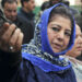 SRINAGAR, FEB 15 (UNI):- PDP president Mehbooba Mufti addressing a press conference in Srinagar on Wednesday. UNI PHOTO-84U